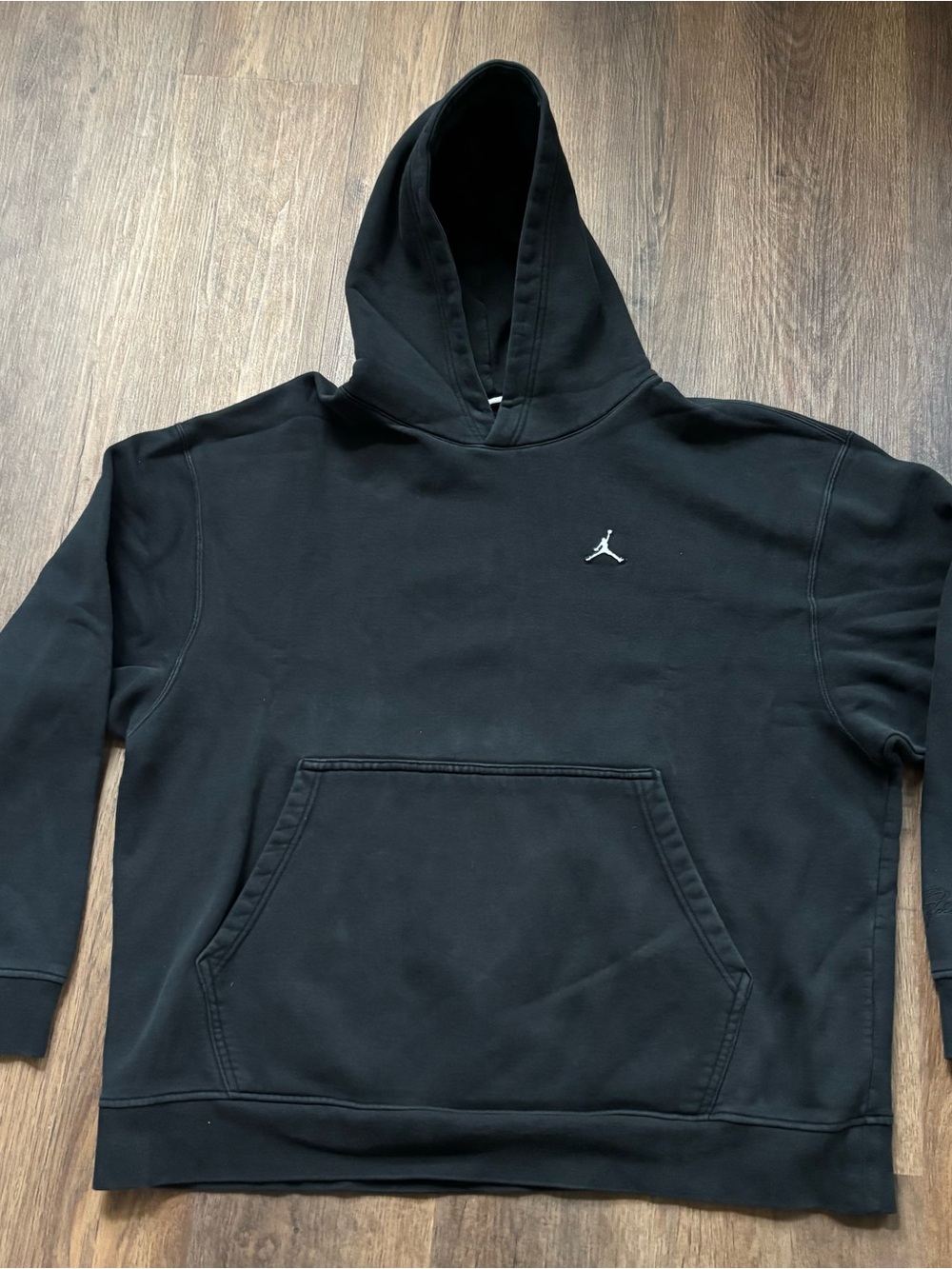 Jordan Brooklyn Black Hoodie with White Jumpman Logo